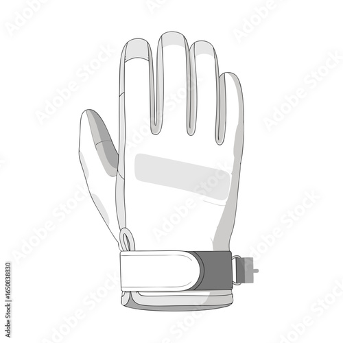 Simplified glove illustration emphasizing protective gear and hand covering concept for safety, with a clean minimalist style
