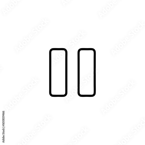 Simple Pause Symbol Illustration: Minimalist Design for Media Control Interfaces and Applications