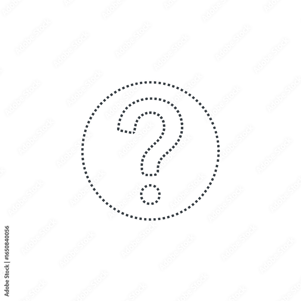 Obraz premium Dotted question mark within a circle conveying uncertainty and exploration of knowledge