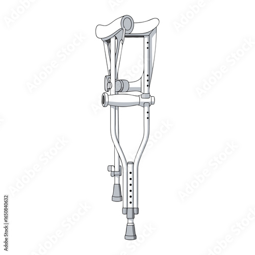 Illustration of assistive walking device symbolizing mobility support and rehabilitation tool assistance for physical impairment recovery challenges