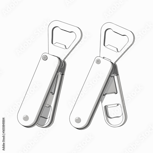 Elegant bottle openers with simplistic design and dual-functionality, a stylish accessory for the modern barware collection