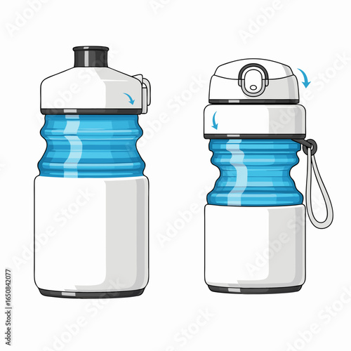 Illustrative depiction of collapsible water bottles showcasing design and functionality
