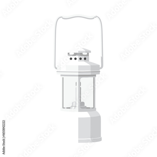Elegant White Lantern: A minimalist illustration evoking serenity and gentle illumination isolated on white background