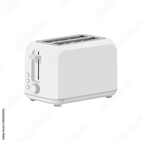 Modern white minimalist toaster appliance for kitchen use promoting healthy breakfast choices and convenient cooking technology appliance