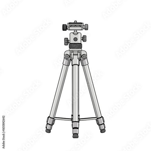 Detailed photographic tripod illustration showcasing structural components and precise engineering for stable shooting