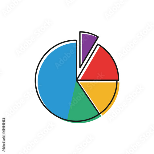 Free Download Colorful pie chart illustration displays segmented data visualization for analytics and insights representation - GFXLoad
