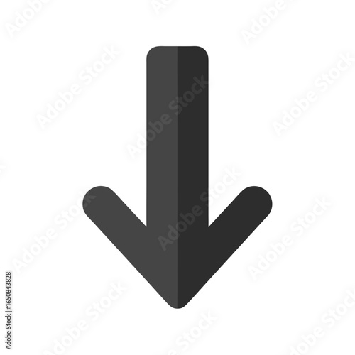 Minimalist downward direction illustration conveying simplicity in navigation design offering clarity and intuitive understanding for users for