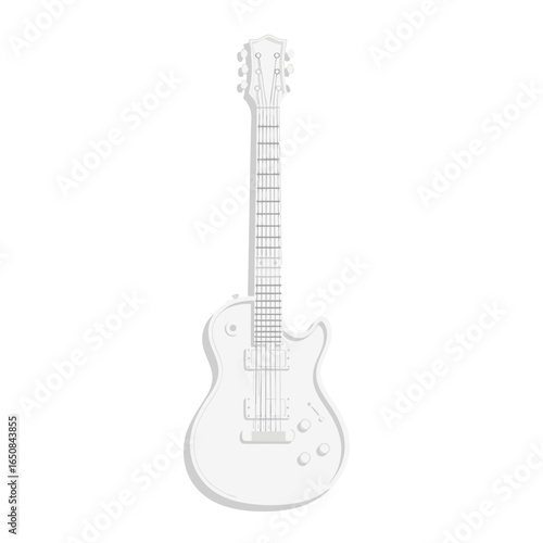 Monochromatic guitar illustration showcasing musical art for creative design expression and artistic applications