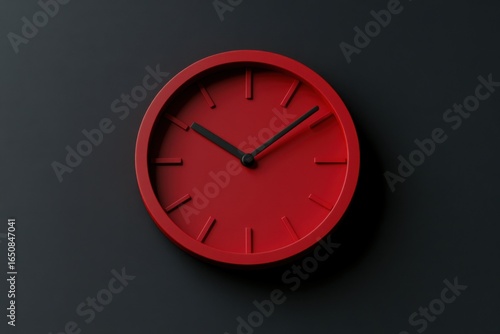 Wallpaper Mural Red Clock on Black Background Torontodigital.ca