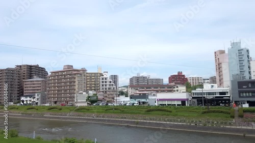 June 28, 2025, Morioka, Iwate Prefecture, Japan.View of Morioka Station and Kaiun Bridge.