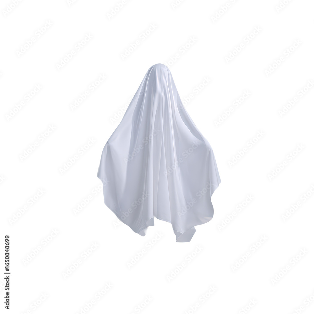 Fototapeta premium Spooky ghost costume isolated on transparent background