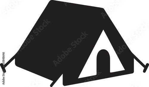 Simple and classic tent silhouette vector for camping, outdoor, and adventure-themed designs.