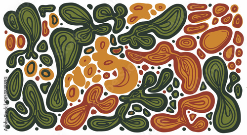 Abstract organic shapes in earthy tones, suitable for backgrounds, textiles, or design elements requiring a natural and artistic aesthetic appeal.