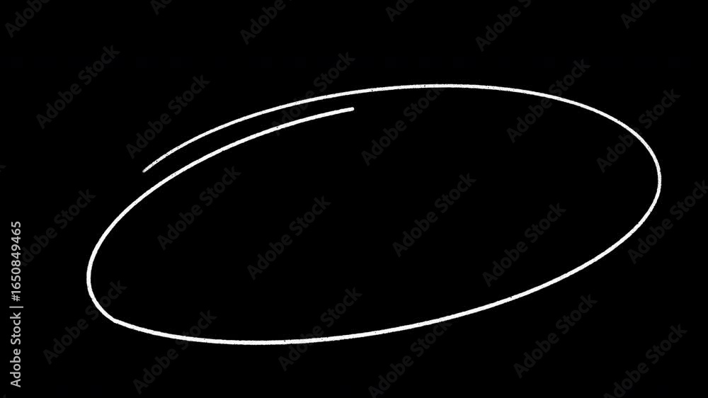 Oval Scribble Animation – Hand Drawn Doodle Sketch Ellipse with Transparent Background