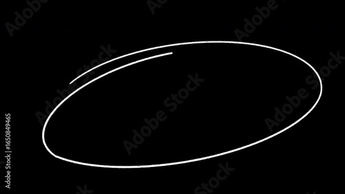 Oval Scribble Animation – Hand Drawn Doodle Sketch Ellipse with Transparent Background
