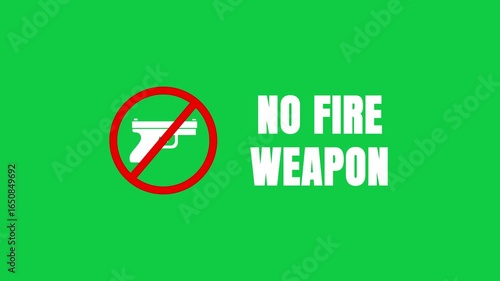 No Fire Weapon Sign Animation Symbol of Gun-Free Awareness and Safety