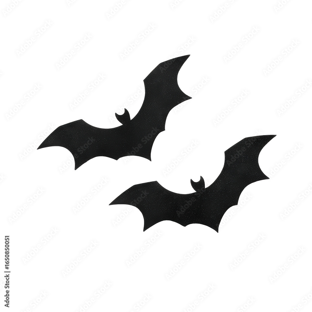 Fototapeta premium Two dark bats flying isolated on transparent background