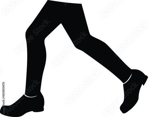 human legs and feet stepping or walking in motion silhouette vector