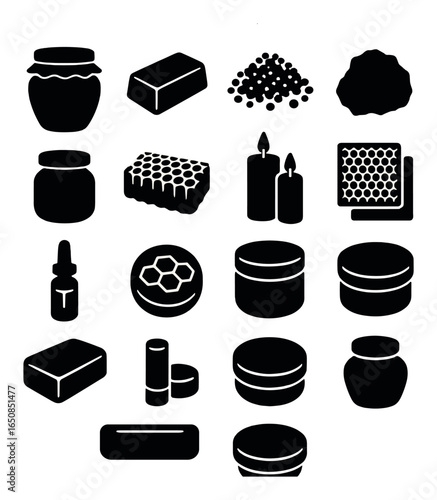 Silhouette icons of treasures and luxury: chest, diamond, gold bars, ring, crown, house, car, coins