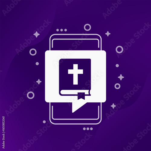 Bible app icon with mobile phone