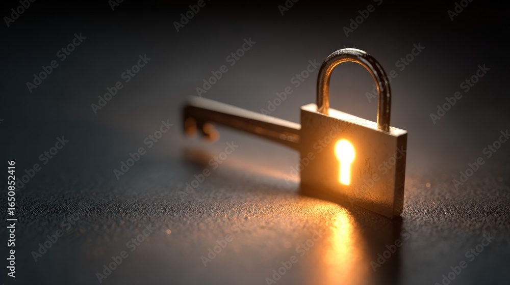 Naklejka premium Key unlocks a lock