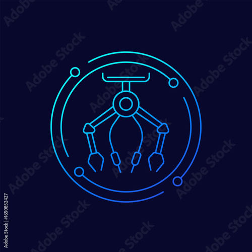 robot surgery icon, linear design