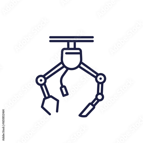 robot surgery icon in line design
