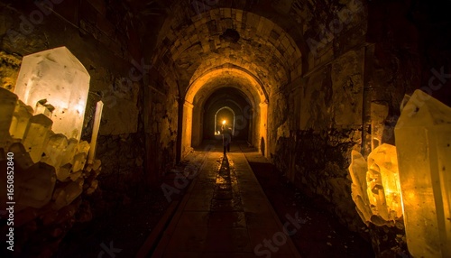 Crystal-lit dungeon chamber is shown.