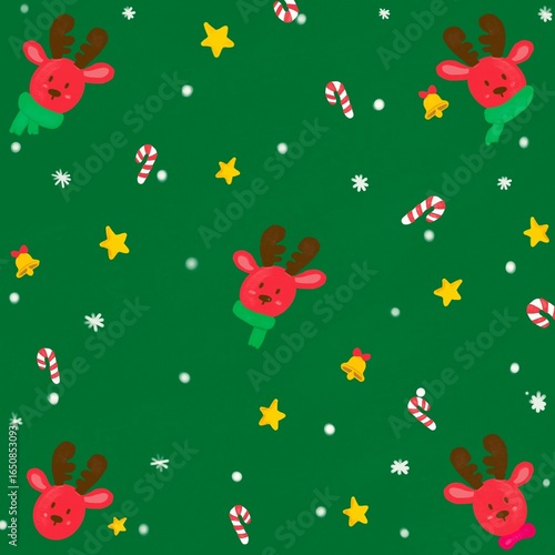 Wallpaper Mural Vector Deer Cartoon Merry Christmas Torontodigital.ca
