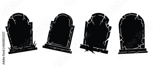  gothic black marble tombstones, haunting dark cemetery, intricate carved details, moody atmosphere, gothic horror style