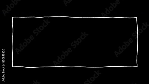 Rectangle Scribble Animation – Hand Drawn Doodle Sketch Box Outline with Transparent Background