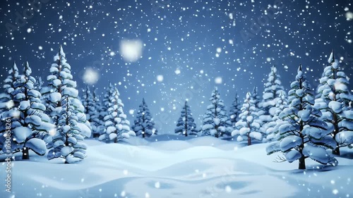 Wallpaper Mural Snowy Winter Landscape Featuring Frost Covered Trees and Snowfall with a Serene and Peaceful Blue Background Torontodigital.ca