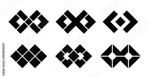 Geometric tiling patterns with modular design symbols and sacred motifs.