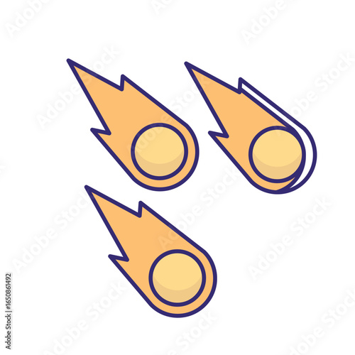 Meteors Vector icon which can easily modify or edit