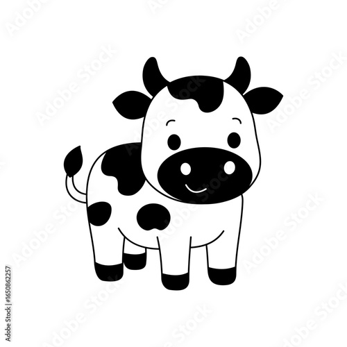 Cute cartoon Cow coloring book illustration vector design templates simple and modern concept