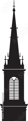 Elegant church steeple silhouette for historic architecture projects