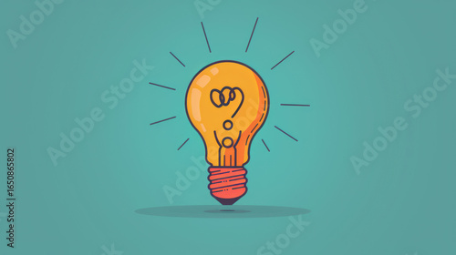 Creative idea simbolized by glowing light bulb with heart shape inside