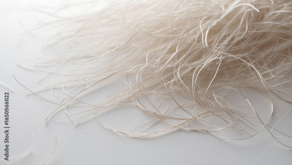 Fototapeta premium Close-up of a bundle of light-colored feathers with fine details and texture.