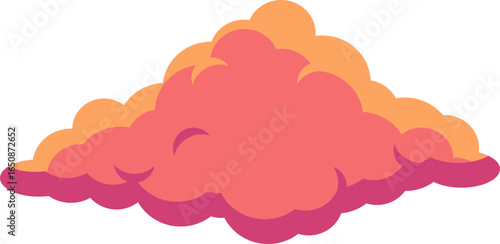 Orange and pink sunset cloud illustration for evening sky decoration