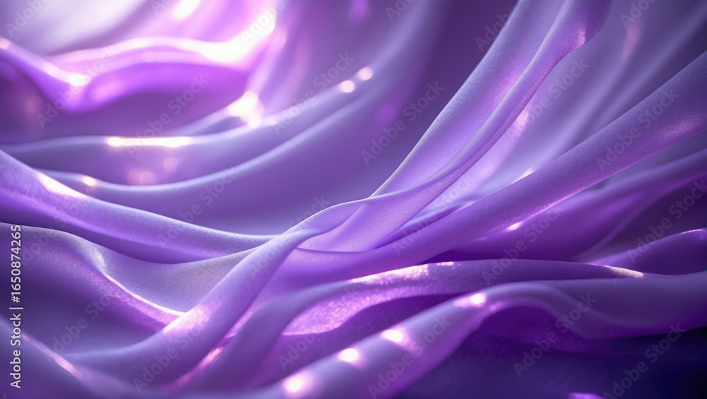Obraz premium Abstract purple flowing fabric with smooth, shiny texture and gentle curves.