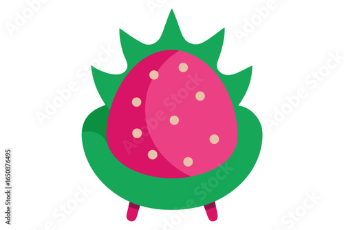Dragon Fruit Recliner Chair with White Spotted Pink Cushions
