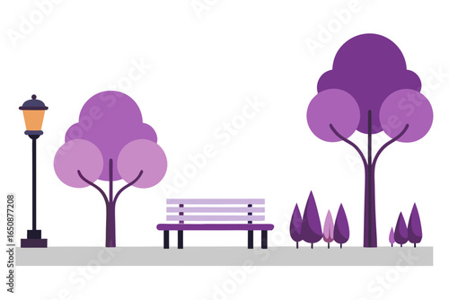 Elegant City Promenade with Modern Benches Stone Pathways