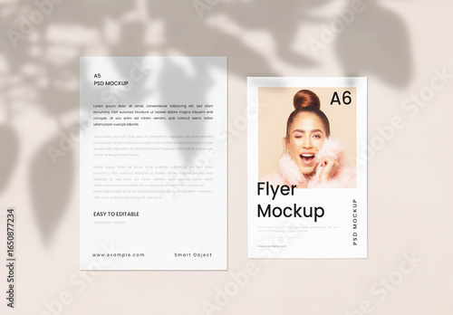 Botanical Shadow Stationery Mockup Template