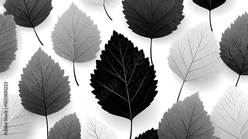 Hand-drawn leaf outlines clean modern theme high resolution background