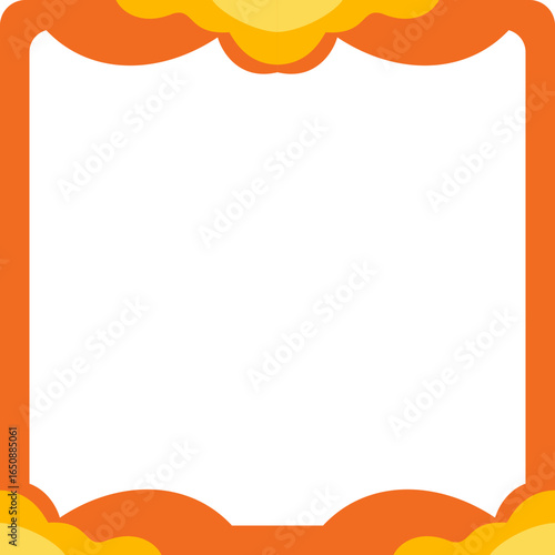Simple orange square frame design with clean white background for photo or product showcase