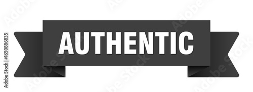 authentic ribbon isolated on transparent background. authentic ribbon