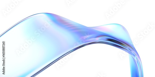 Fototapeta Naklejka Na Ścianę i Meble -  Abstract design, wavy holographic shape, 3d render