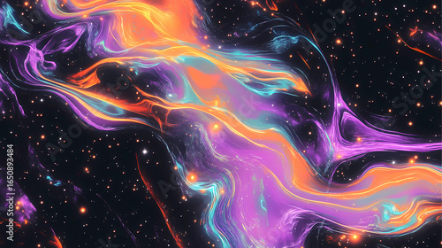 galaxy backround, cosmic dance of colors swirling through deep space
