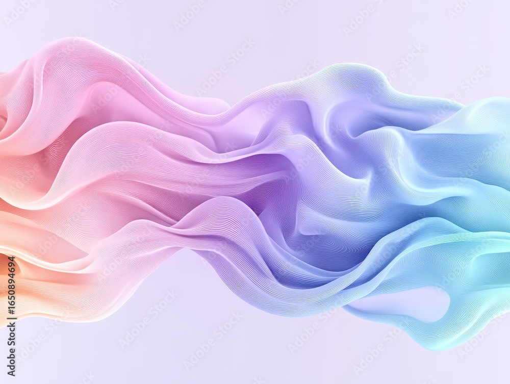 Fototapeta premium Pastel fabric wave, flowing, abstract background, design element