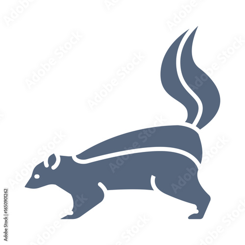 skunk color flat icon for digital and print projects. North american animals.